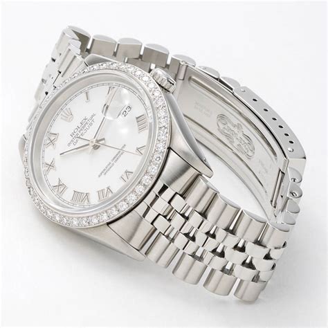 rolex datejust white diamond dial|rolex datejust 36mm white dial.